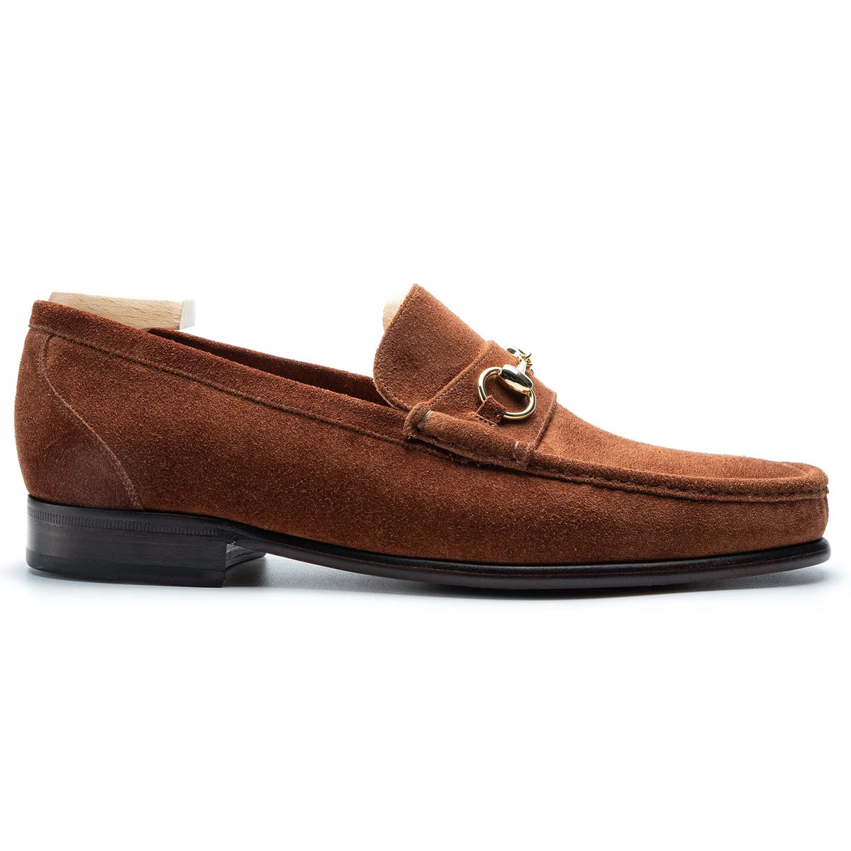 Brown Suede Orlento Horse Bit Loafers