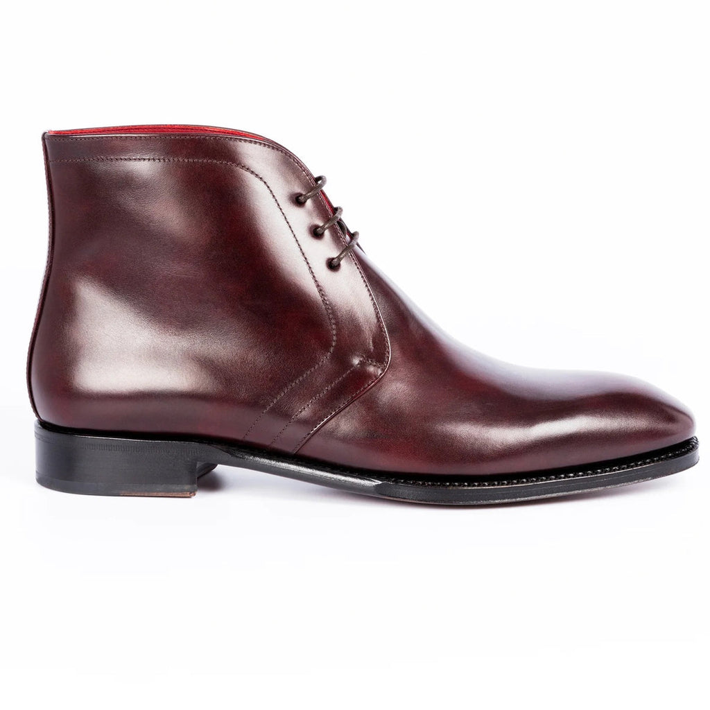 Burgundy Leather Evanto Chukka Boots