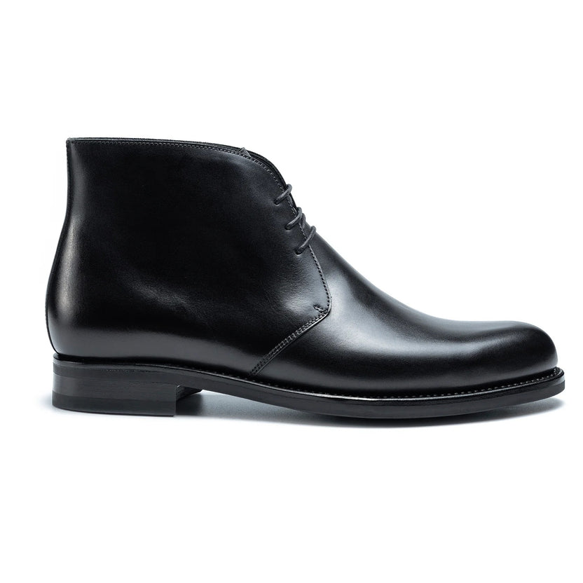 Black Leather Bravello Chukka Boots