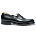 Black Leather Delvano Penny Loafers
