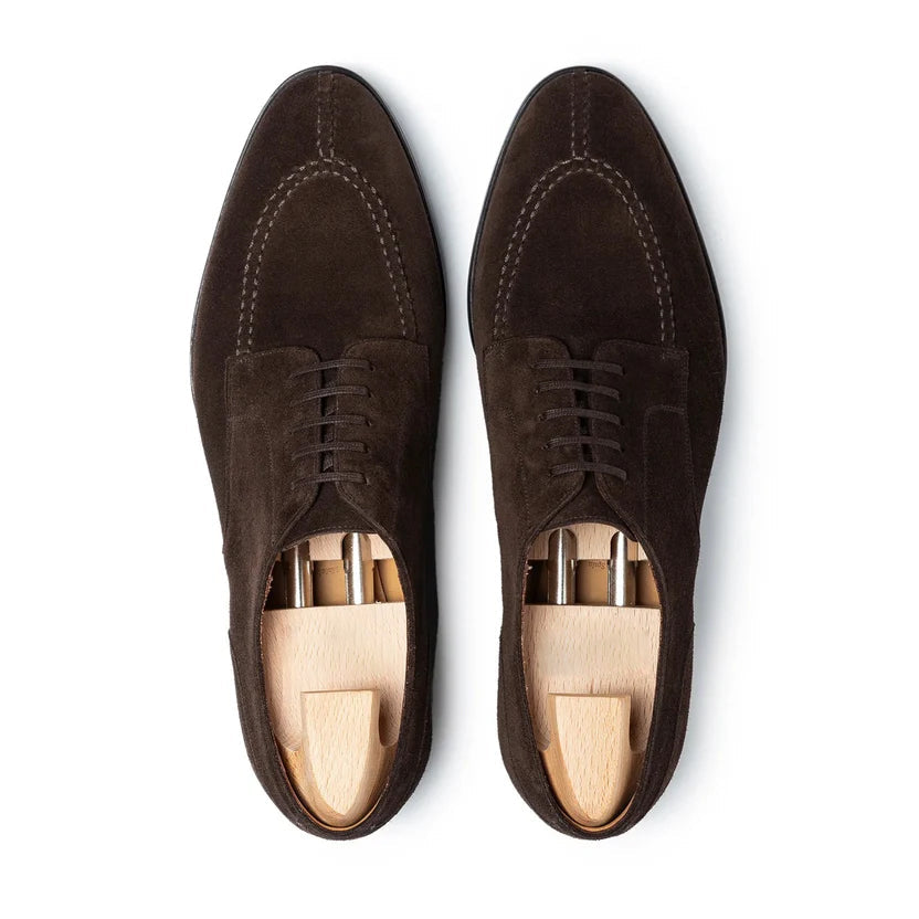 Brown Suede Montari Derby Shoes
