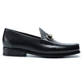 Black Leather Ravino Horse Bit Loafers