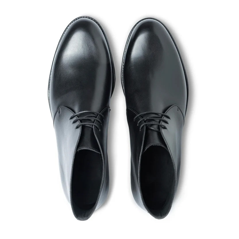 Black Leather Bravello Chukka Boots