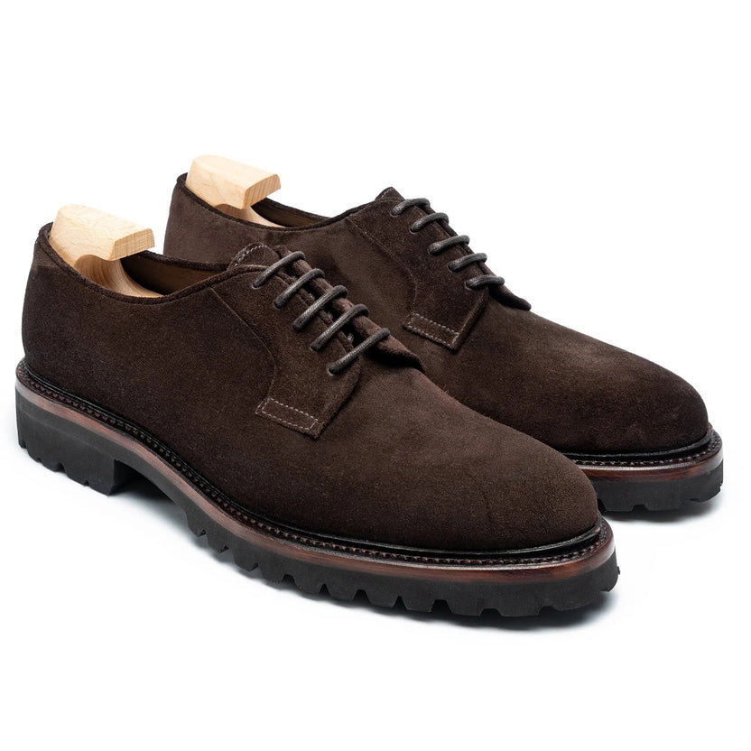Brown Suede Calenzo Derby Shoes
