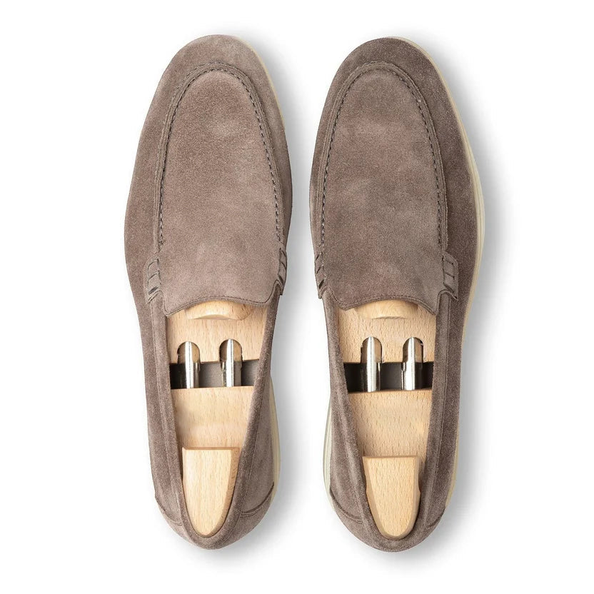 Grey Suede Savero Loafers