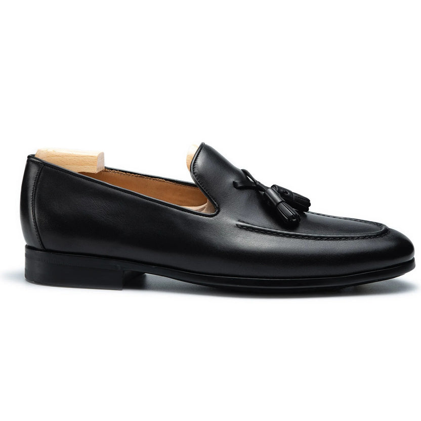 Black Leather Torrello Penny Loafers