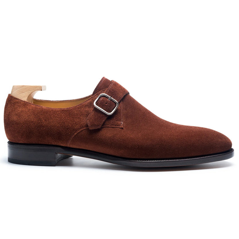 Tan Suede Lavelli Monk Strap Shoes
