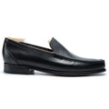 Black Leather Valero Penny Loafers