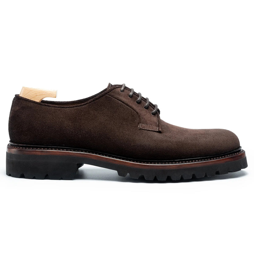 Brown Suede Calenzo Derby Shoes