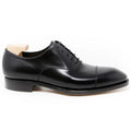 Black Leather Dantino Toe Cap Oxfords