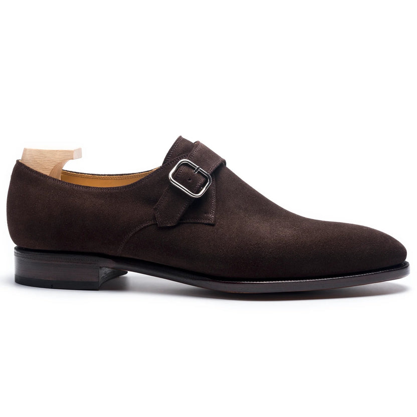 Brown Suede Morano Monk Strap Shoes