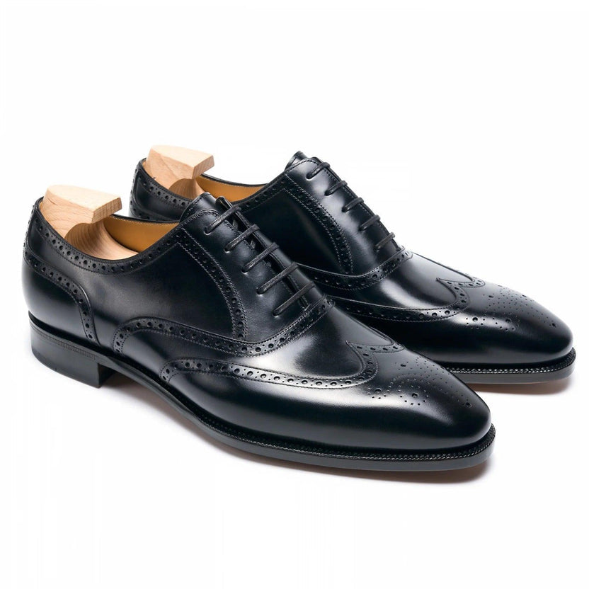 Black Leather Corvino Brogue Oxfords