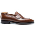 Brown Leather Rovento Penny Loafers