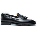 Black Leather Dorvani Tassel Loafers