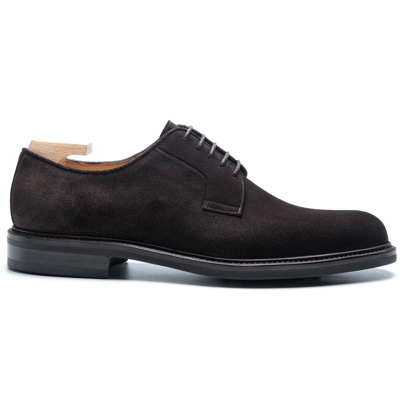 Dark Brown Suede Varelli Derby Shoes