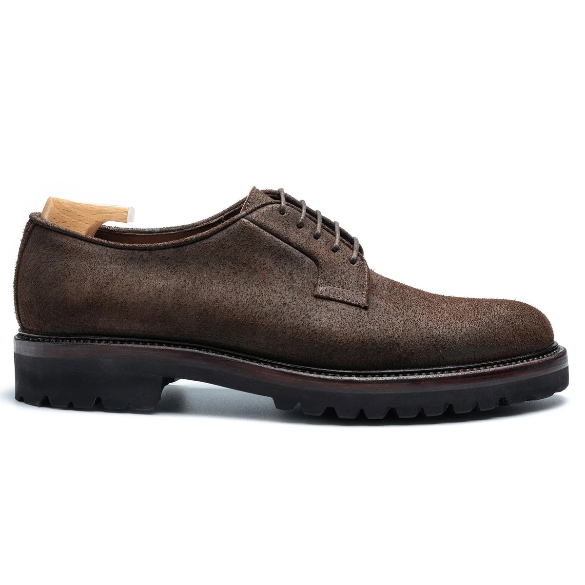 Dark Brown Nubuck Sorvello Derby Shoes