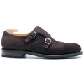 Brown Suede Novero Monk Strap Shoes