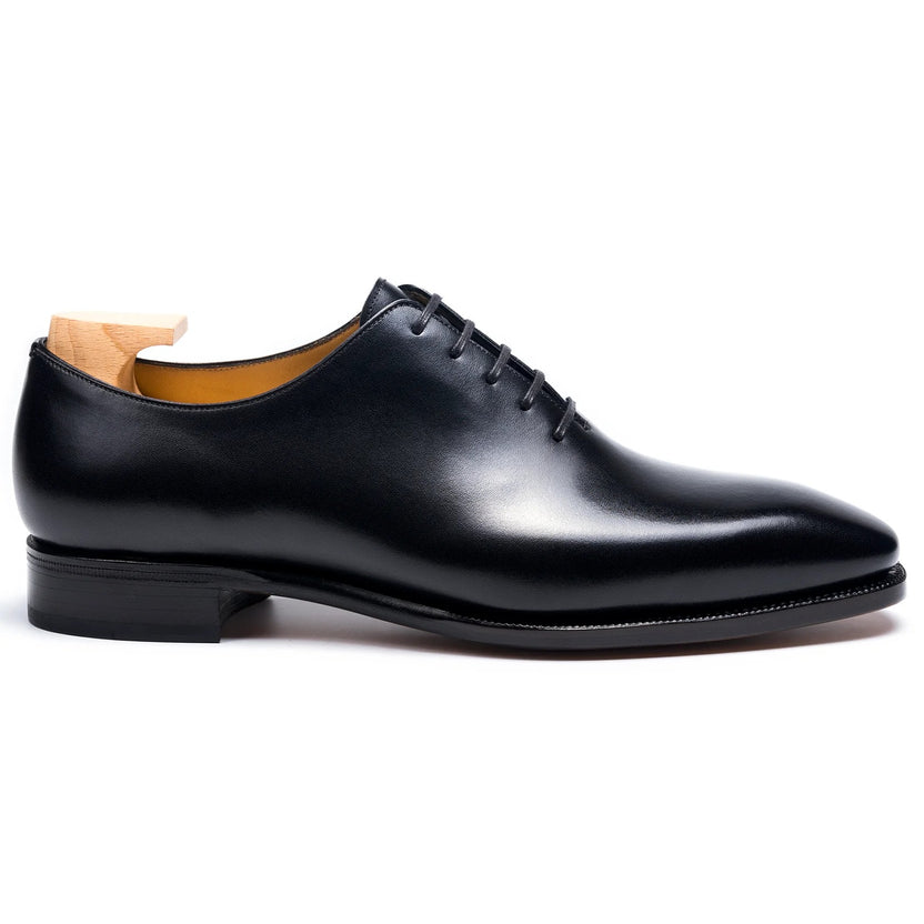 Black Leather Elvaro Whole cut Oxfords