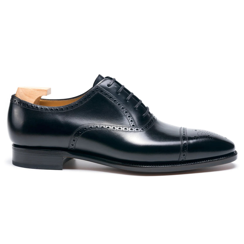 Black Leather Elvanti Brogue Oxfords