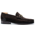 Dark Brown Suede Melvaro Horse Bit Loafers