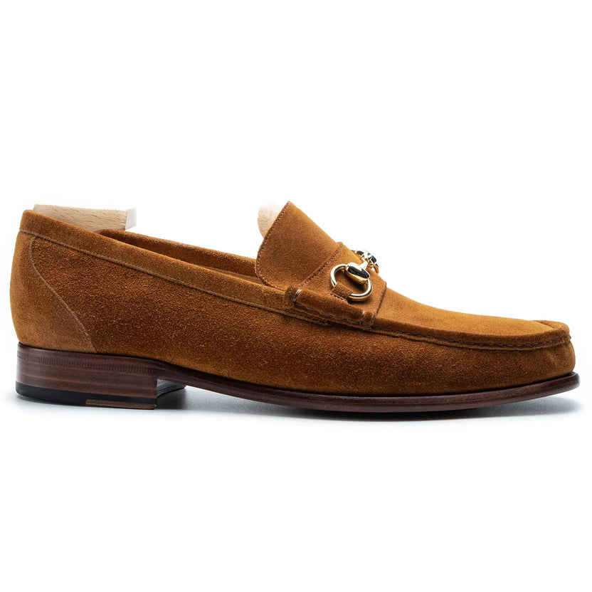 Tan Suede Zantino Horse Bit Loafers