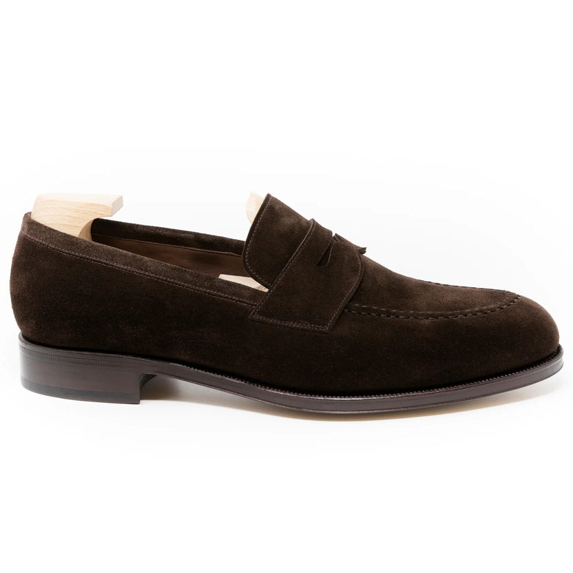 Brown Suede Arvento Penny Loafers