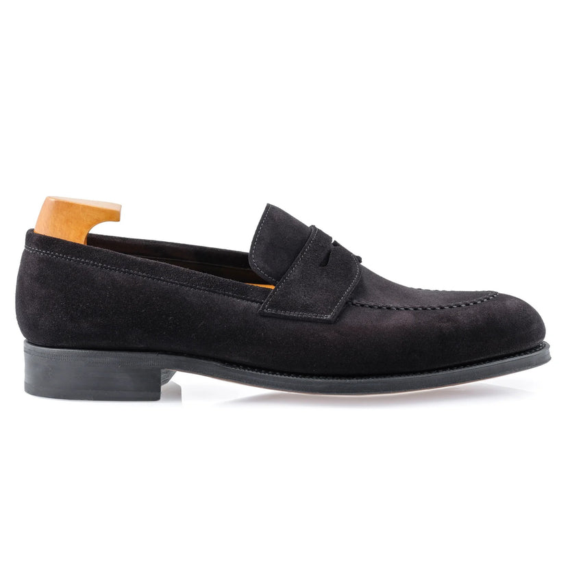 Black Suede Dorello Penny Loafers
