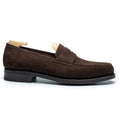 Brown Suede Varello Penny Loafers