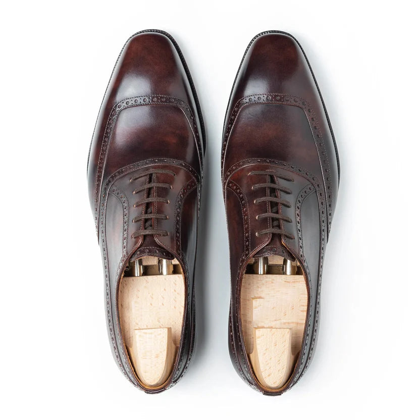 Burgundy Leather Emilio Brogue Oxfords