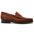 Brown Suede Marvello Penny Loafers