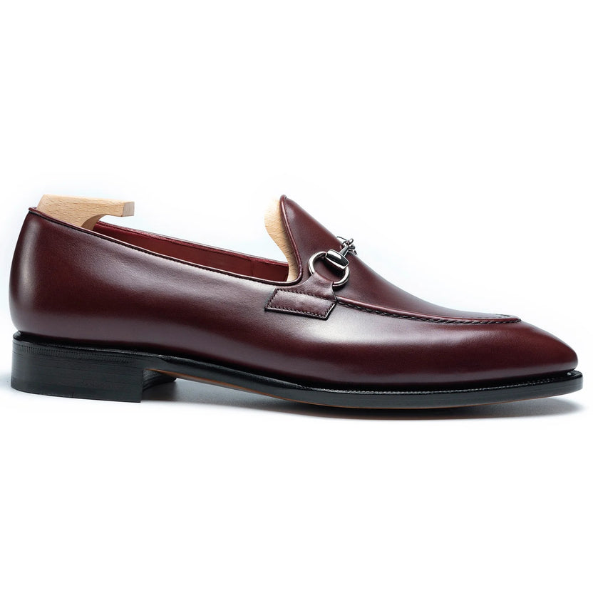 Burgundy Leather Tavelli Horse Bit Loafers
