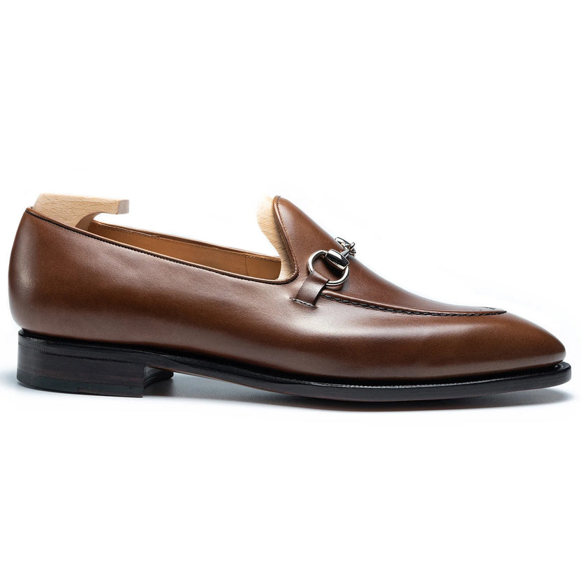Brown Leather Vantino Horse Bit Loafers