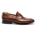 Brown Leather Velvani Penny Loafers