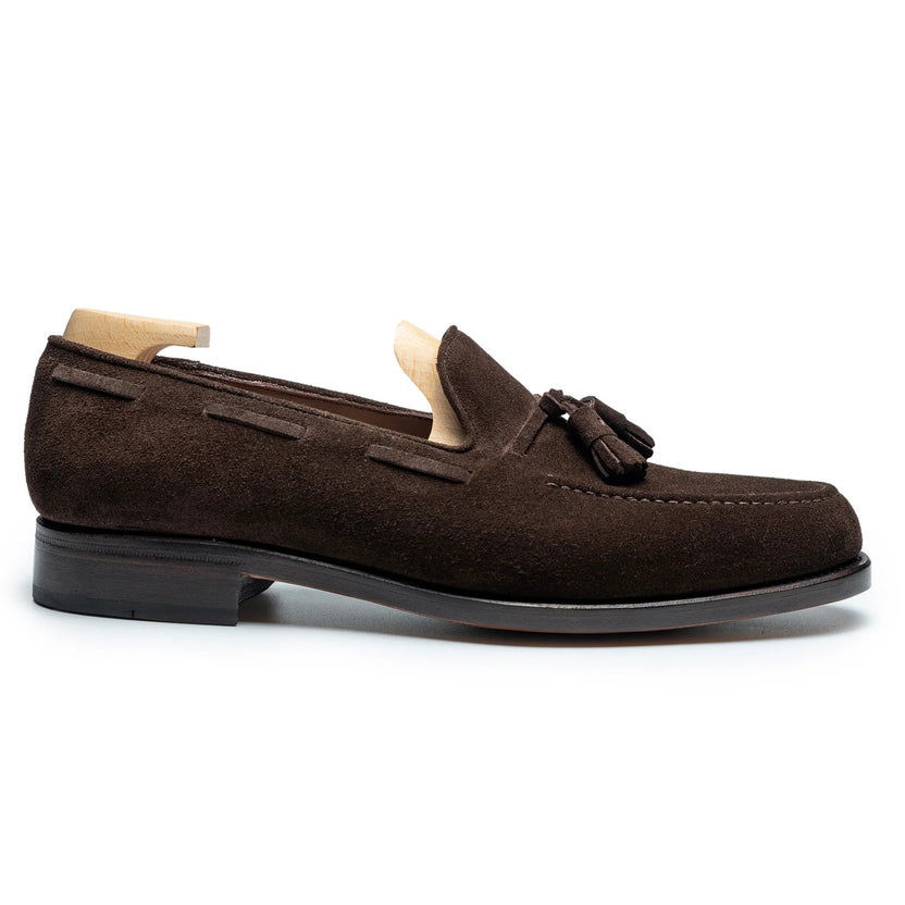 Brown Suede Rovelli Tassel Loafers