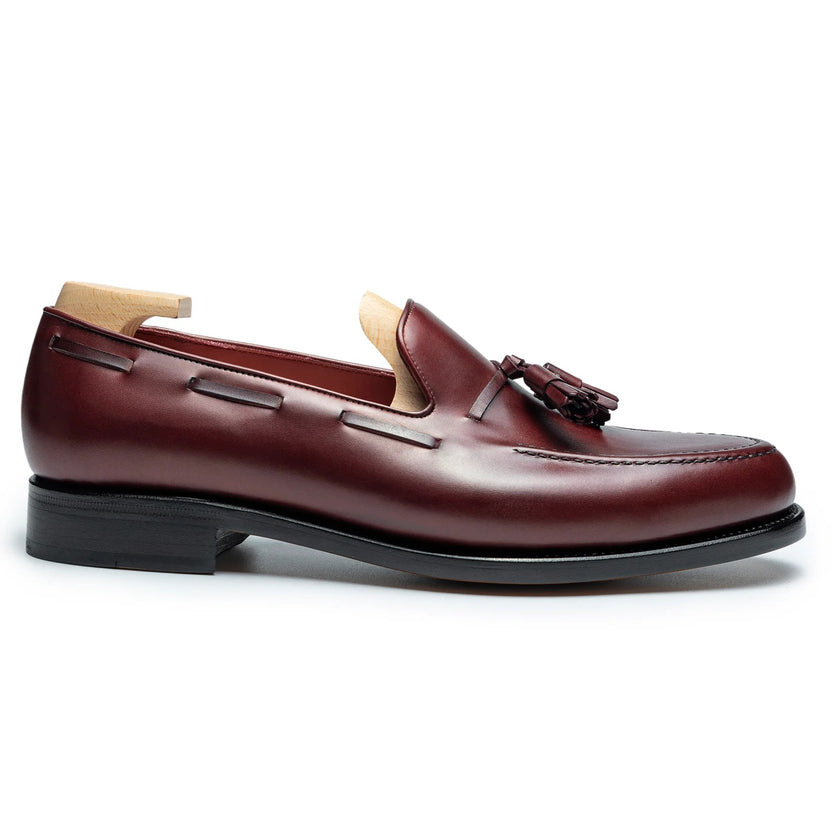 Burgundy Leather Mavero Tassel Loafers