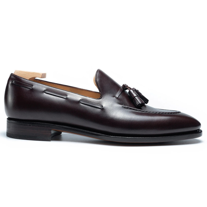 Brown Leather Calvoro Tassel Loafers