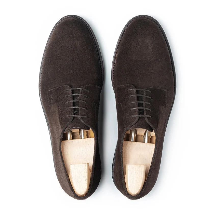 Dark Brown Suede Varelli Derby Shoes