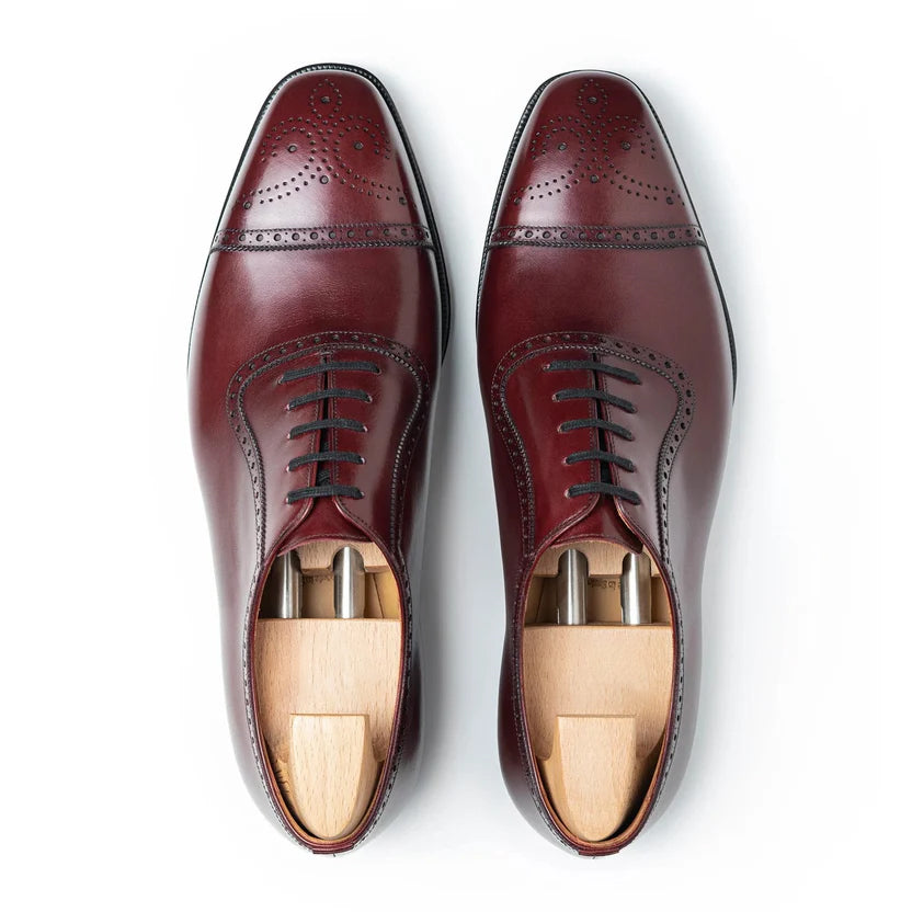 Burgundy Leather Darvello Brogue Oxfords