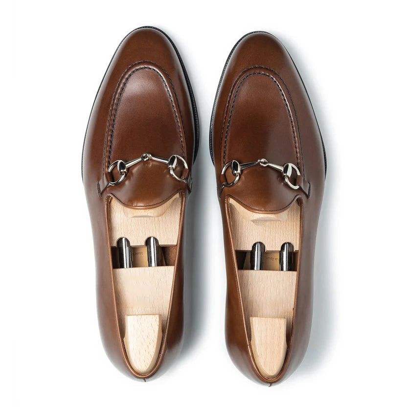 Brown Leather Vantino Horse Bit Loafers