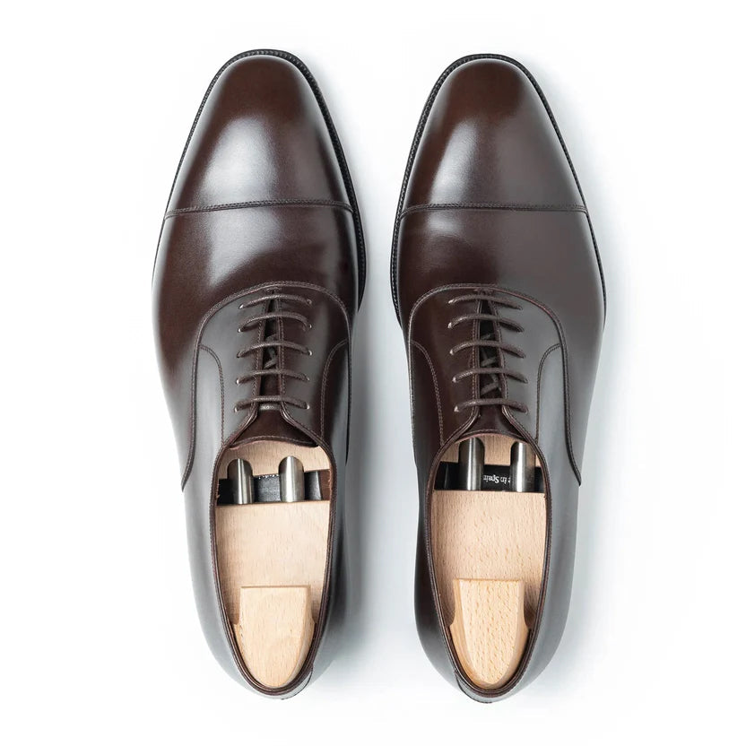 Brown Leather Calvero Toe Cap Oxfords