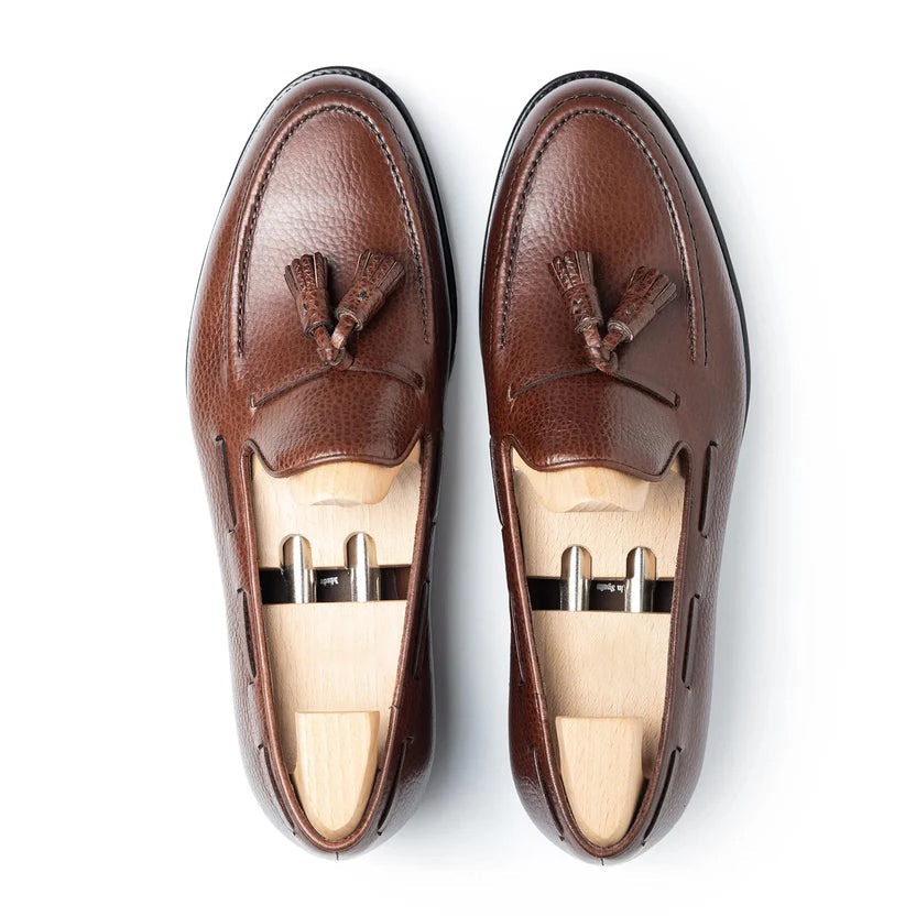Brown Leather Arvello Tassel Loafers