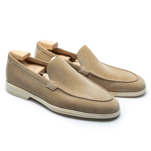 Beige Suede Valvello Loafers
