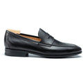Black Leather Montello Penny Loafers