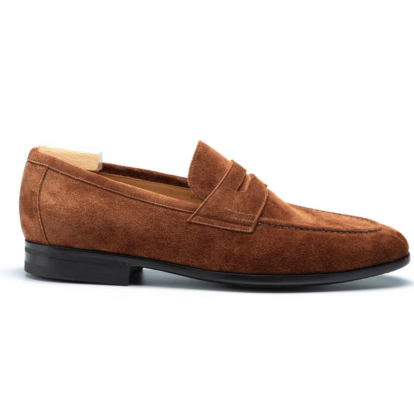 Brown Suede Virello Penny Loafers
