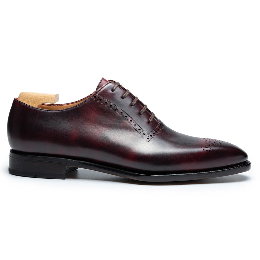 Burgundy Brown Leather Lucaro Brogue Oxfords