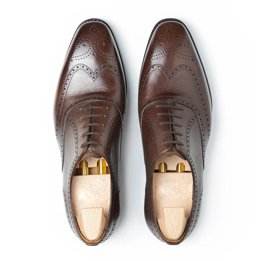 Dark Brown Leather Bravino Brogue Oxfords