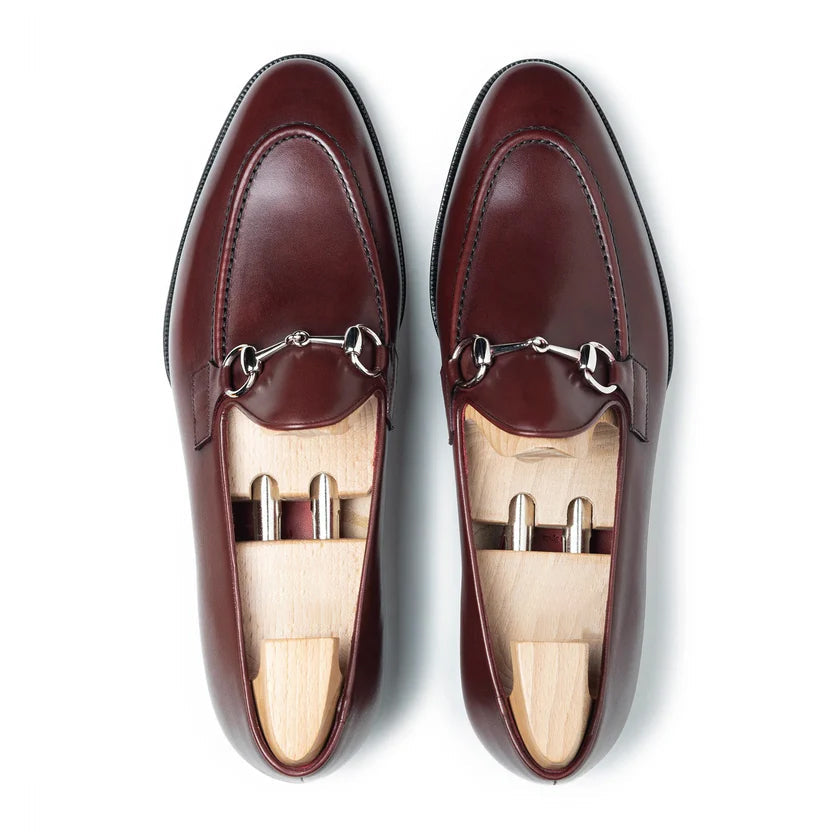 Burgundy Leather Tavelli Horse Bit Loafers