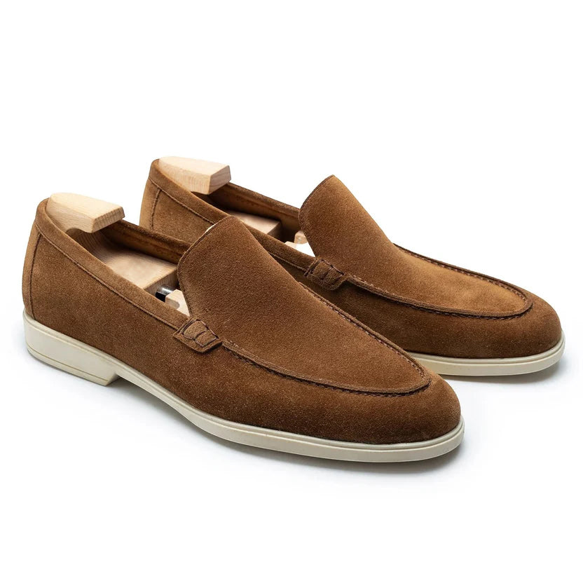 Brown Suede Devello Loafers