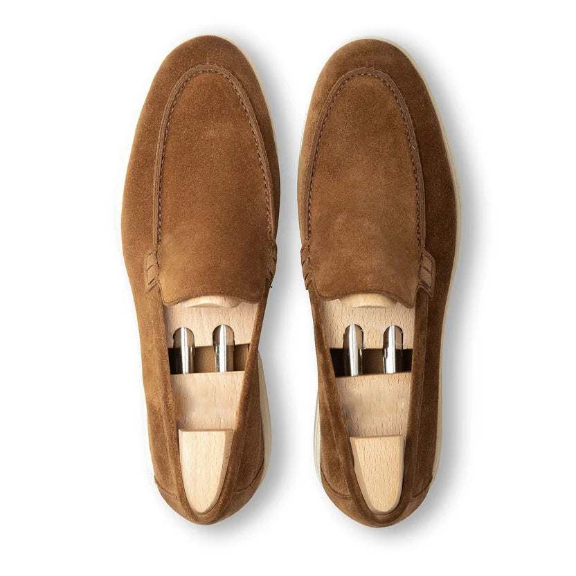 Brown Suede Devello Loafers
