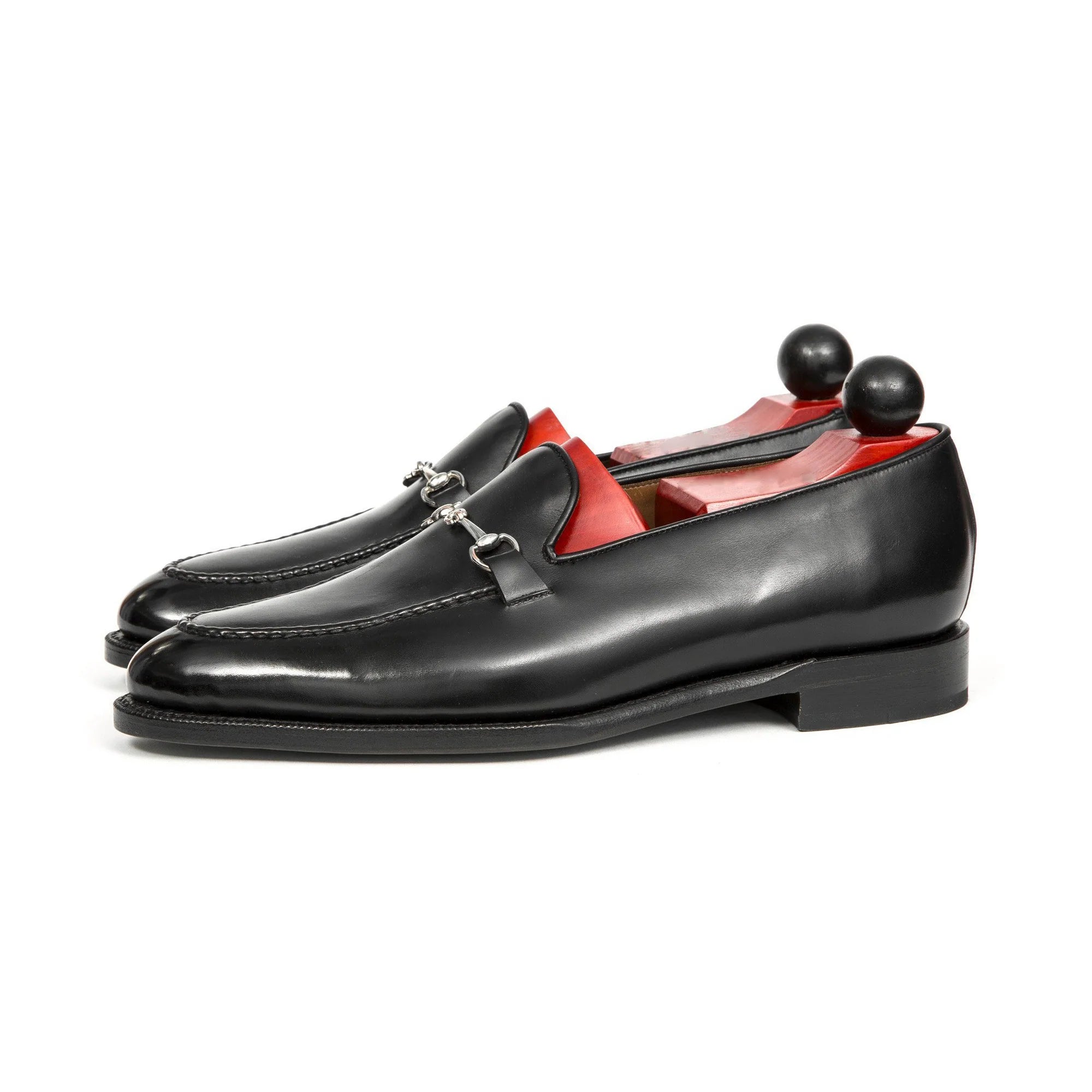 Black Leather Modena Horsebit Loafer